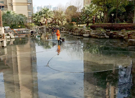 社旗县景观池淤泥清理